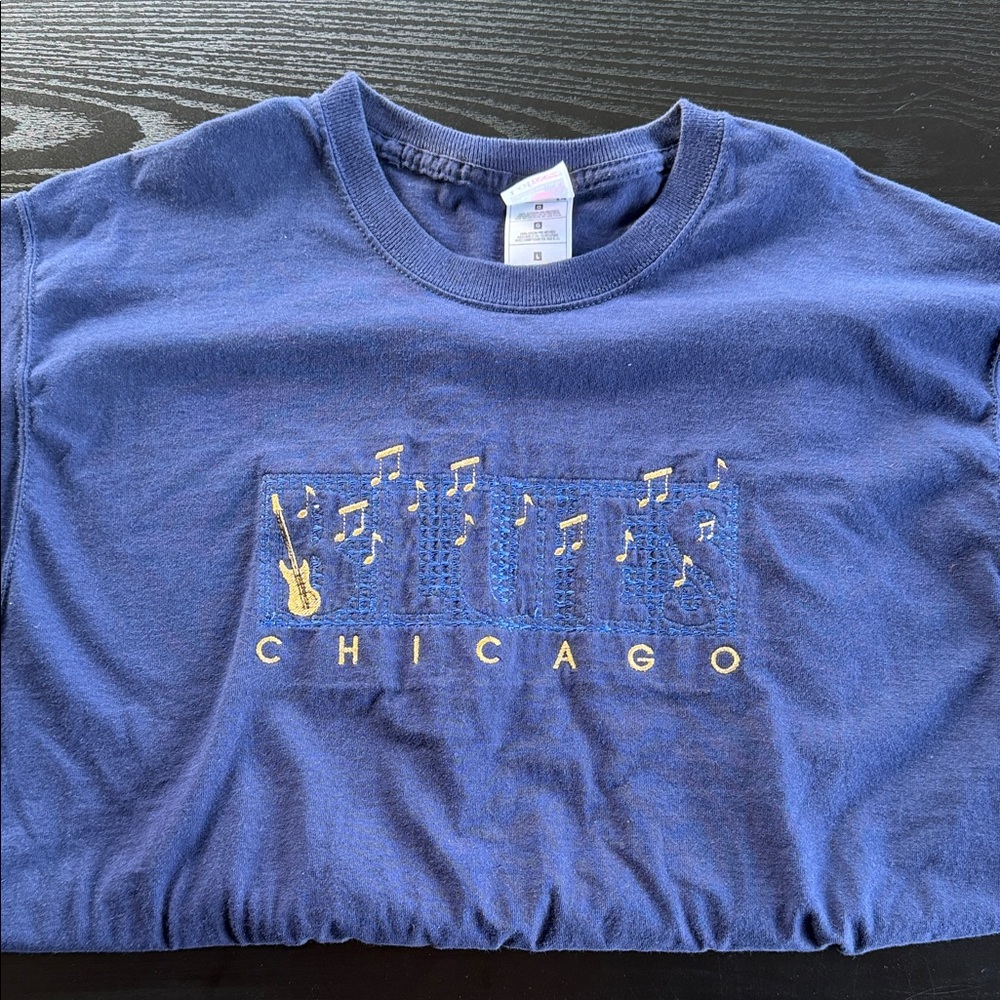 Fruit of the Loom Navy T-Shirt 
Men large chicago blues